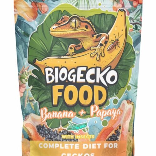 BioGecko Food Banana & Papaya- 100g - pełnowartościowy pokarm dla gekonów orzęsionych i innych jaszczurek BANAN-PAPAJA+OWADY