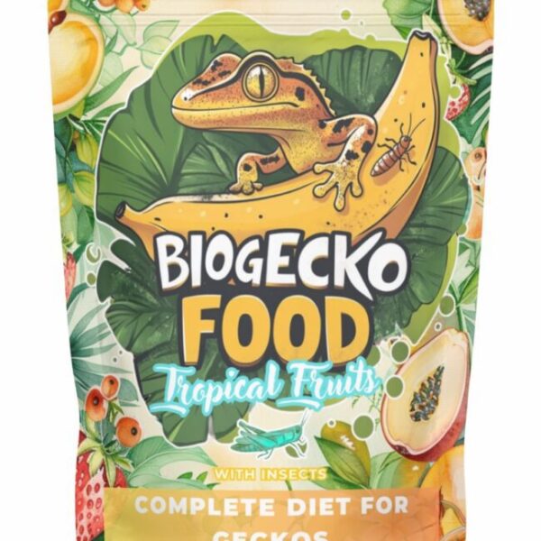 BioGecko Food Banana & Tropical Fruits- 100g - pełnowartościowy pokarm dla gekonów orzęsionych i innych jaszczurek BANAN-OWOCE TROPIKALNE+OWADY